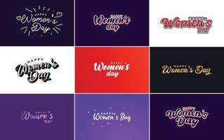 International Women's Day lettering with a love shape. suitable for use in cards. invitations. banners. posters. postcards. stickers. and social media posts vector