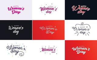 Set of cards with International Women's Day logo and a bright. colorful design vector