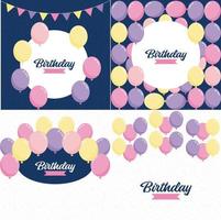 Happy Birthday in a bold. geometric font with a pattern of birthday candles in the background vector