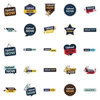 25 Inspiring Vector Designs in the Upload Now Pack Perfect for Advertising and Sales.