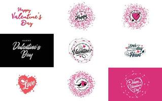 Happy Women's Day lettering typography poster with heart International Woman's Day invitation design vector