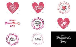 Love word art design with a heart-shaped background and a bokeh effect vector