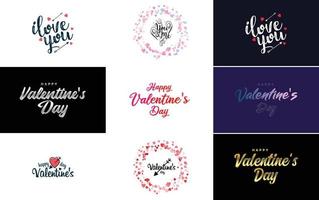 Love word art design with a heart-shaped background and a bokeh effect vector