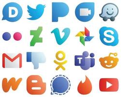 20 High Quality Gradient Social Media Icons such as dislike. email. deviantart. gmail and skype icons. Unique and high definition vector