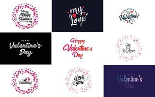 feliz día de san valentín ilustración vectorial de letras dibujadas a mano adecuada para su uso en el diseño de volantes. invitaciones carteles folletos y pancartas vector