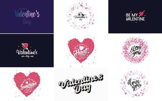 Be My Valentine lettering with a heart design. suitable for use in Valentine's Day cards and invitations vector