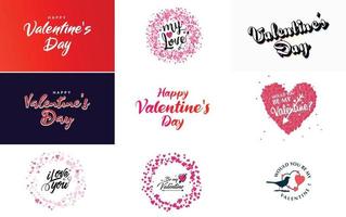 Love word art design with a heart-shaped background and a sparkling effect vector