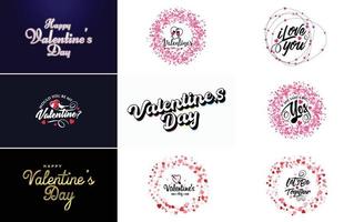 Love word art design with a heart-shaped gradient background vector