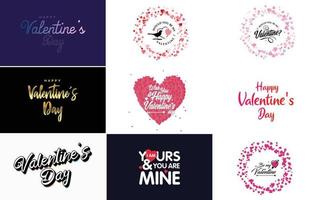 Love word art design with a heart-shaped background and a bokeh effect vector