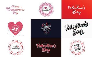 Happy Valentine's Day banner template with a romantic theme and a red color scheme vector