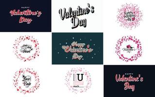 Love word art design with a heart-shaped background and a bokeh effect vector