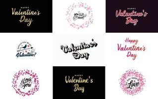 I Love You hand-drawn lettering and calligraphy with a heart design. suitable for use as a Valentine's Day greeting vector