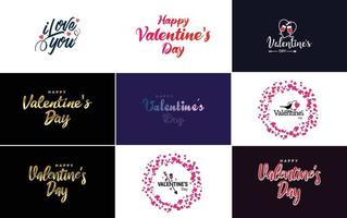 Love word art design with a heart-shaped background and a bokeh effect vector