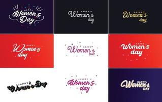 conjunto de signos y emblemas del día internacional de la mujer feliz elementos de diseño vectorial. señales. etiquetas. y colección de insignias vector