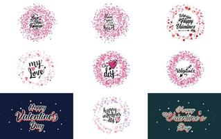 Happy Valentine's Day banner template with a romantic theme and a red color scheme vector