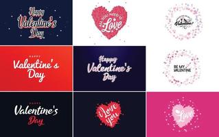 Happy Valentine's Day hand-drawn lettering vector illustration suitable for use in design of flyers. invitations. posters. brochures. and banners