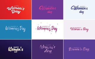 International Women's Day lettering with a love shape. suitable for use in cards. invitations. banners. posters. postcards. stickers. and social media posts vector