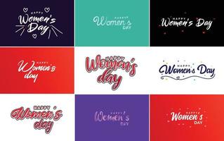 diseño tipográfico del día de la mujer feliz con un esquema de color pastel y una ilustración de vector de forma geométrica