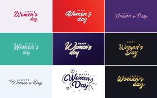 conjunto de tarjetas del día internacional de la mujer con un logotipo vector