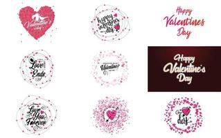 cartel de tipografía de letras del día de la mujer feliz con un corazón diseño de invitación del día internacional de la mujer vector