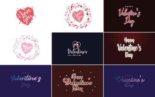 Love word art design with a heart-shaped gradient background vector