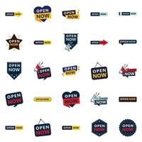 Open Now Sign Pack 25 Vibrant Vector Templates