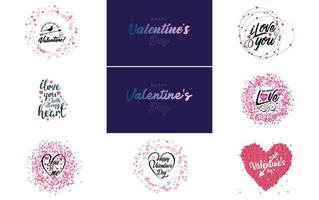 Love word art design with a heart-shaped background and a sparkling effect vector