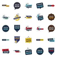 25 innovadores banners tipográficos para ahorrar promociones vector