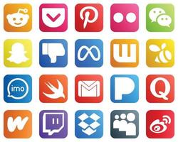 20 Minimalist Social Media Icons such as audio. dislike. imo and wattpad icons. Unique and high definition vector