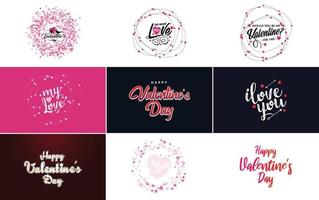 Love word art design with a heart-shaped background and a bokeh effect vector