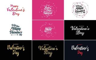 Love word art design with a heart-shaped background and a bokeh effect vector