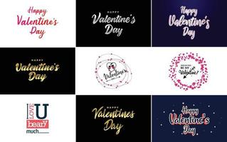 Happy Valentine's Day typography poster with handwritten calligraphy text. isolated on white background vector