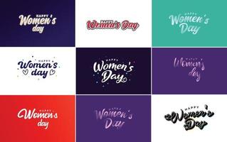 conjunto de carteles del feliz día internacional de la mujer. emblemas y elementos de diseño vector colección de signos. etiquetas. e insignias