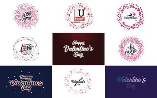 Love word art design with a heart-shaped background and a bokeh effect vector