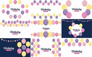 Happy Birthday written in a decorative. vintage font with a background of party streamers and confetti vector