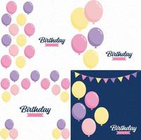 Retro Happy Birthday design with bold. colorful letters and a vintage texture vector