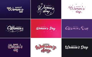 conjunto de tarjetas del día internacional de la mujer con un logotipo vector