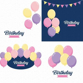 Happy Birthday text with a shiny. metallic finish and abstract background vector