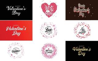 Happy Valentine's Day banner template with a romantic theme and a red color scheme vector