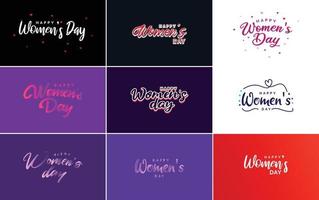 Set of Happy International Woman's Day signs and emblems vector design elements. signs. labels. and badges collection