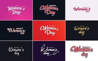 Set of Happy International Woman's Day signs. emblems. and design elements vector collection of signs. labels. and badges