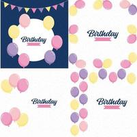 Happy Birthday design with a vintage. typewriter font and a paper texture background vector