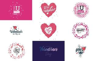 Happy Valentine's Day typography poster with handwritten calligraphy text. isolated on white background vector