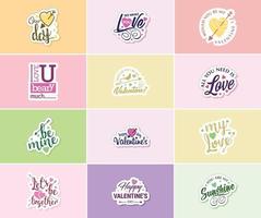 Saying I Love You with Beautiful Valentine's Day Design Stickers vector