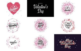 Happy Valentine's Day typography poster with handwritten calligraphy text. isolated on white background vector illustration