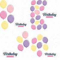 Happy Birthday design with a realistic cake illustration and confetti vector