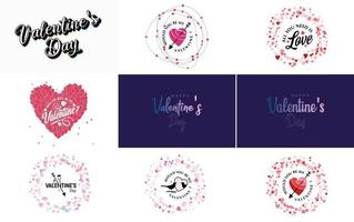 Happy Valentine's Day banner template with a romantic theme and a red color scheme vector