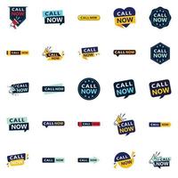 25 Professional Typographic Designs for a refined calling message Call Now vector