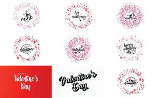 Love word art design with a heart-shaped background and a sparkling effect vector