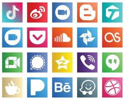 20 Social Media Icons for Your Designs such as pocket. tagged and blog icons. Versatile and high quality vector